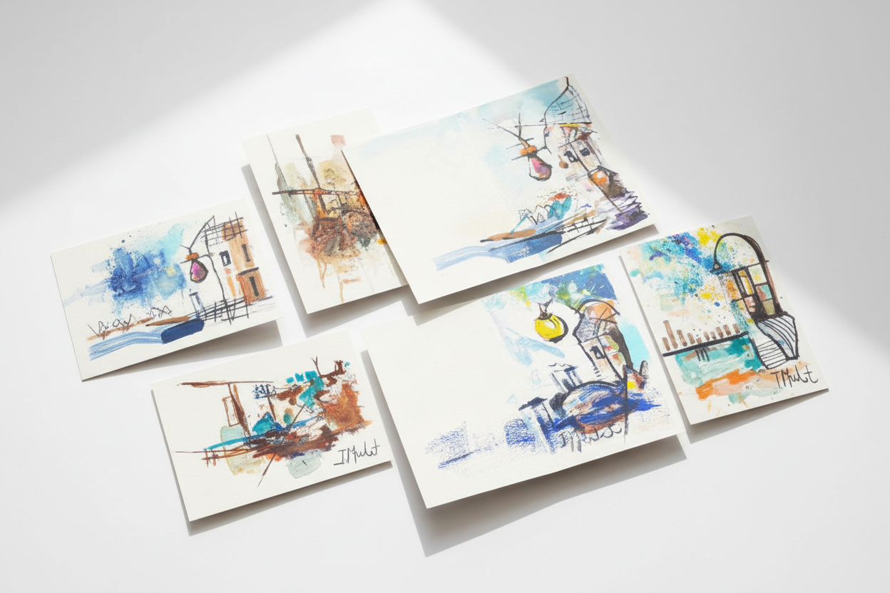 Banner horizontal Postcards diseño alternativo