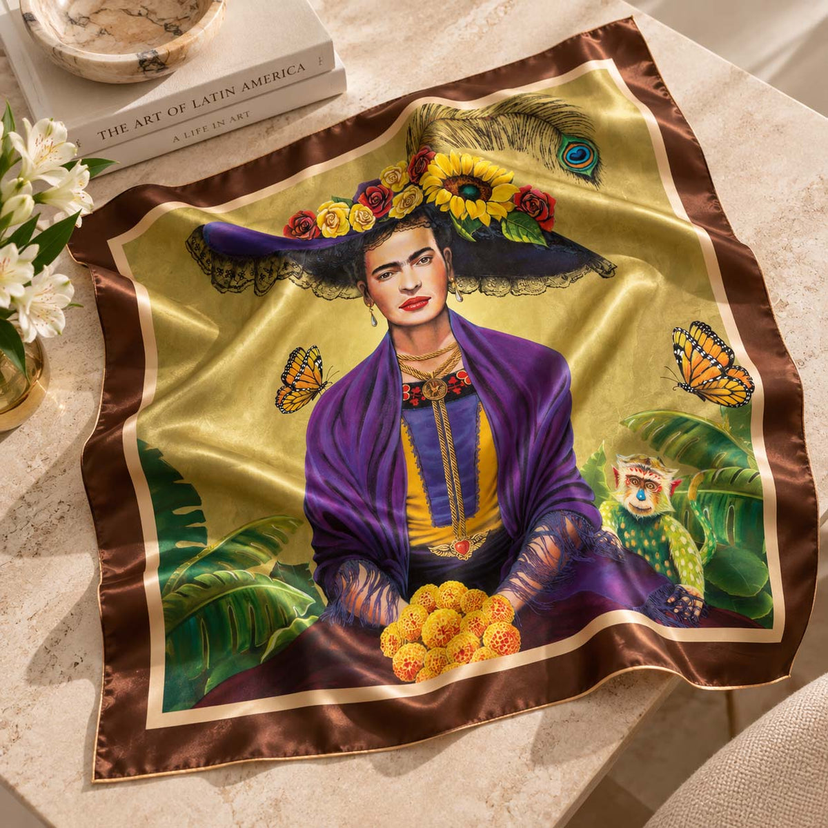 Frida, Flor Solitaria — Art Scarf
